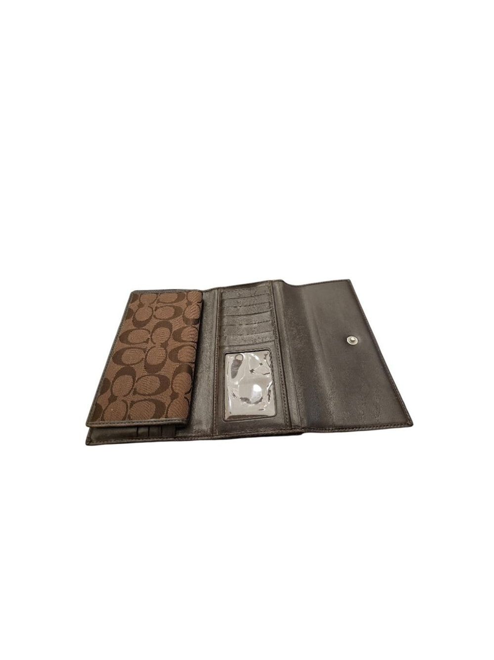 Coach Brown Signature Canvas Wallet One Size - Picture 5 of 14